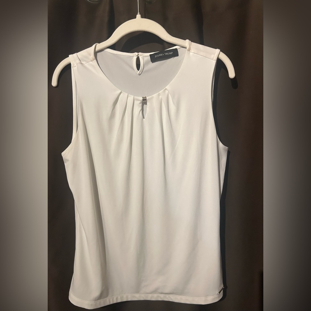 White Ivanka Trump sleeveless blouse size medium